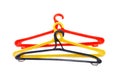 Red clothes hanger. Isolated Royalty Free Stock Photo