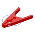 Red clothes pin icon, isometric style Royalty Free Stock Photo