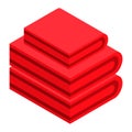 Red clothes stack icon, isometric style Royalty Free Stock Photo