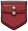 Red Clothing Pocket with Stitching and Two Round Buttons Design Element Royalty Free Stock Photo