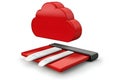 Red Cloud Data Upload: Secure Online Storage and Backup Royalty Free Stock Photo
