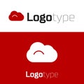 Red Cloud icon isolated on white background. Logo design template element. Vector Illustration Royalty Free Stock Photo