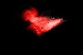 Red cloud of powdery dust is floating in the air Royalty Free Stock Photo