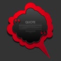 Red cloud speech bubble with commas, quote background