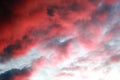 Red clouds in the sky