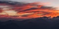 Red clouds in the sky at sunset Royalty Free Stock Photo