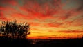 Red clouds after sunset