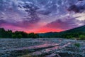 Red cloudy sunrise