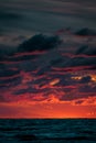 Red cloudy sunset sky Royalty Free Stock Photo