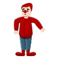 Red clown icon, cartoon style Royalty Free Stock Photo