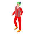 Red clown icon, isometric style Royalty Free Stock Photo