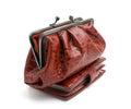 Red clutch bag on a wallet Royalty Free Stock Photo