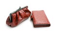 Red clutch bag and wallet Royalty Free Stock Photo