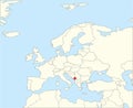 Location map of the REPUBLIC OF MONTENEGRO, EUROPE