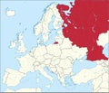 Location map of THE RUSSIAN FEDERATION (European part), EUROPE