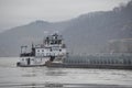 Coal barge going down Ohio river