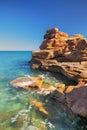 Red coastal cliffs at Gantheaume Point, Broome, Australia Royalty Free Stock Photo
