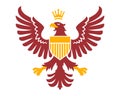 red coat of arms eagle with gold crown. Royalty Free Stock Photo