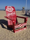 Red Coca Cola Chair in Ocean City Maryland in Summer