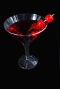 Red cocktail on black Royalty Free Stock Photo