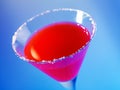 Red Cocktail on blue Royalty Free Stock Photo