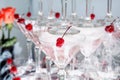 Red cocktail cherry in a glass Royalty Free Stock Photo