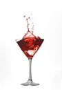 Red cocktail drink splash Royalty Free Stock Photo