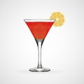 Red cocktail glass, vector Royalty Free Stock Photo