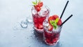 Red cocktail with ice and mint Royalty Free Stock Photo