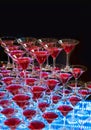 Red cocktail in Martini glasses Royalty Free Stock Photo