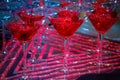 Red cocktail in Martini glasses Royalty Free Stock Photo