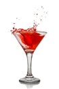 Red cocktail with splash isolated Royalty Free Stock Photo