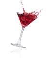 Red cocktail splash isolated Royalty Free Stock Photo
