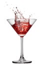 Red cocktail with splash isolated Royalty Free Stock Photo