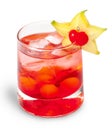 Red cocktaile with tonic and grenadine