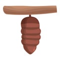 Red cocoon icon cartoon vector. Nature pupa