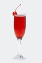 Red coctail with cherry. Royalty Free Stock Photo