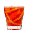 Red coctail drink with ice cubs Royalty Free Stock Photo