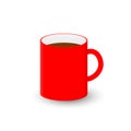 Red coffee cup, icon design template, isolated object, vector illustration