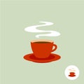 Coffee cup logo with steam Royalty Free Stock Photo