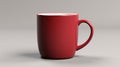 Hyperrealistic Red Mug On Grey Background: Stunning Photorealistic Detail Royalty Free Stock Photo