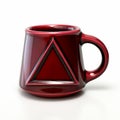 Red Coffee Mug With Photorealistic Triangle Decoration