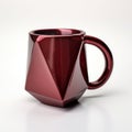 Eye-catching 3d Printed Dark Maroon Polygon Mug With Realistic Detail Royalty Free Stock Photo