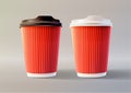 Red Coffee Ripple Cups. Layered Vector Illustration EPS 10