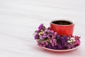 Red coffee and statice limonium flowers.