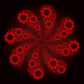 Red Cog Icon Swirl Twist