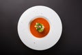 Red cold tomato spanish gaspacho soup Royalty Free Stock Photo