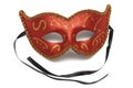 A red colombina theater half face mask Royalty Free Stock Photo