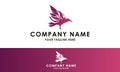 Red Color Abstract Crow Logo, Raven Design