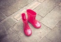 red color baby boots.